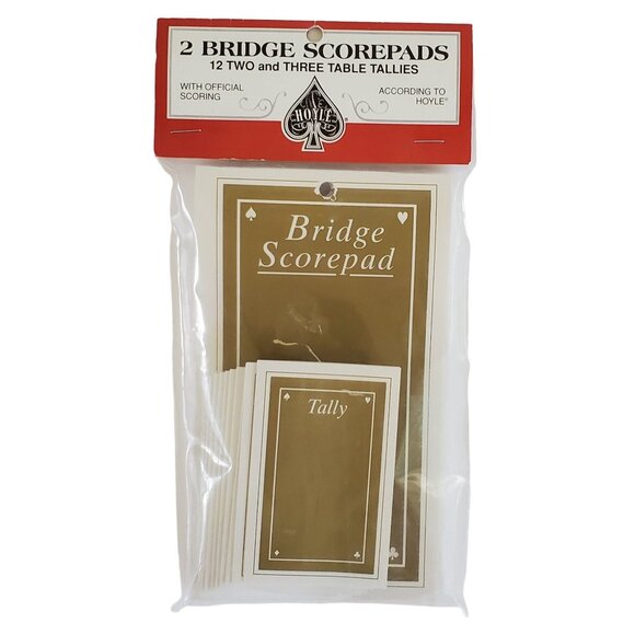 Vintage Hoyle Bridge Game Scorepad Set With 12 Two & Three Table Tallies 1994 - Picture 1 of 5